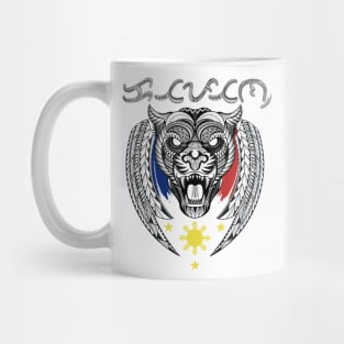 Tribal line Art Tiger / Baybayin word Katapatan (Loyalty) Mug